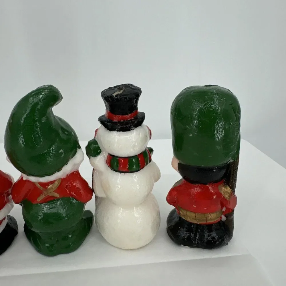 Vintage Interpur Christmas Wax Figural Candles 5